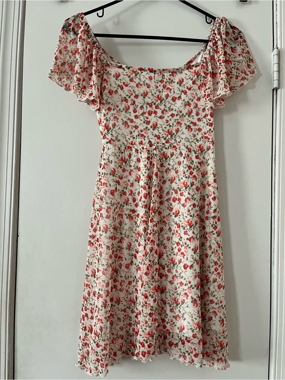 See You Monday Los Angeles Floral Midi Dress Small Puff Sleeve Cottagecore - Picture 3 of 3